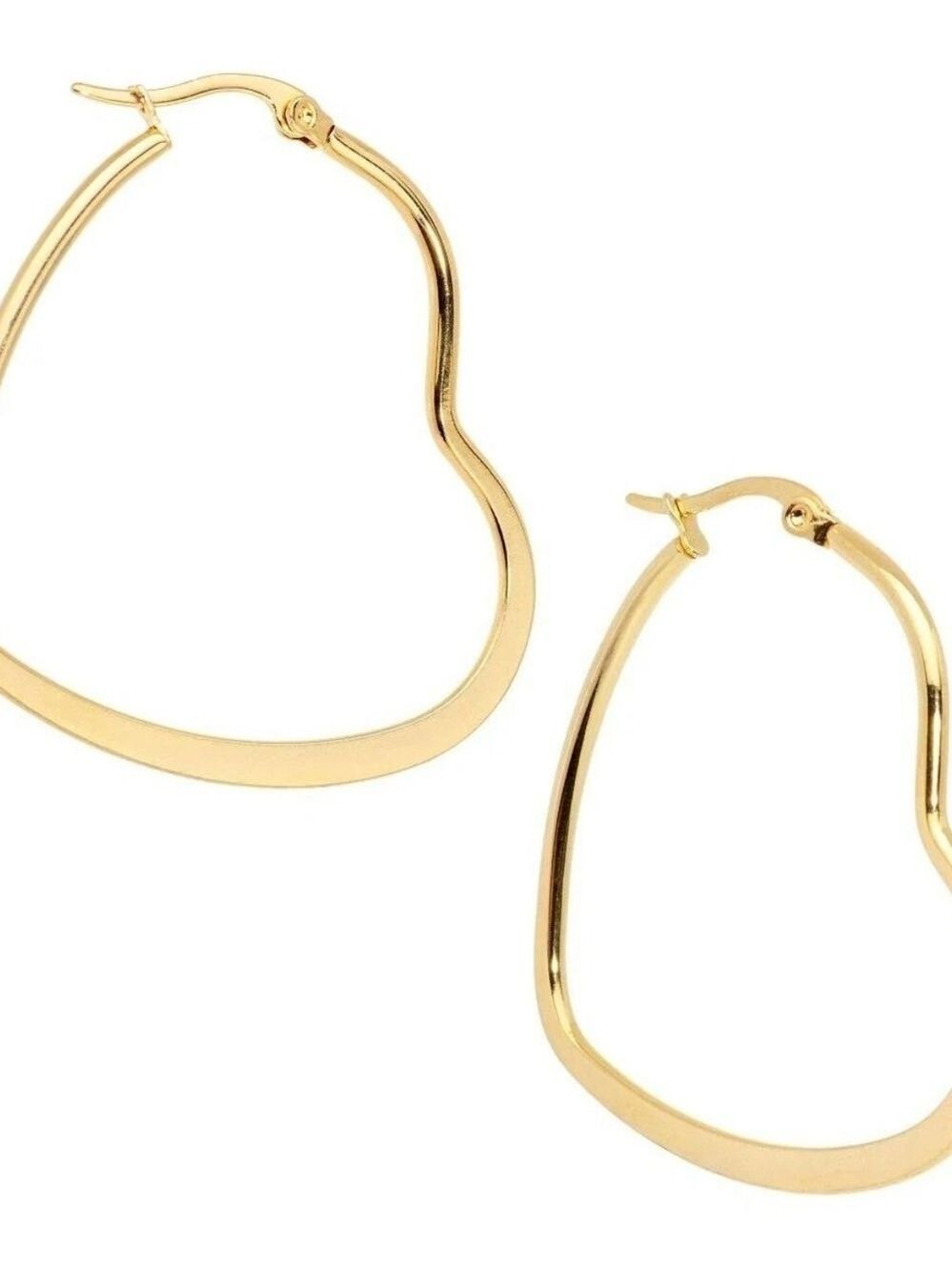40mm Gold Tone PVD Stainless Steel Heart Hoop Earrings